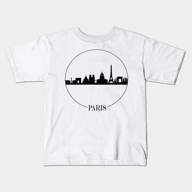 Paris skyline negative Kids T-Shirt by Nezumi1998